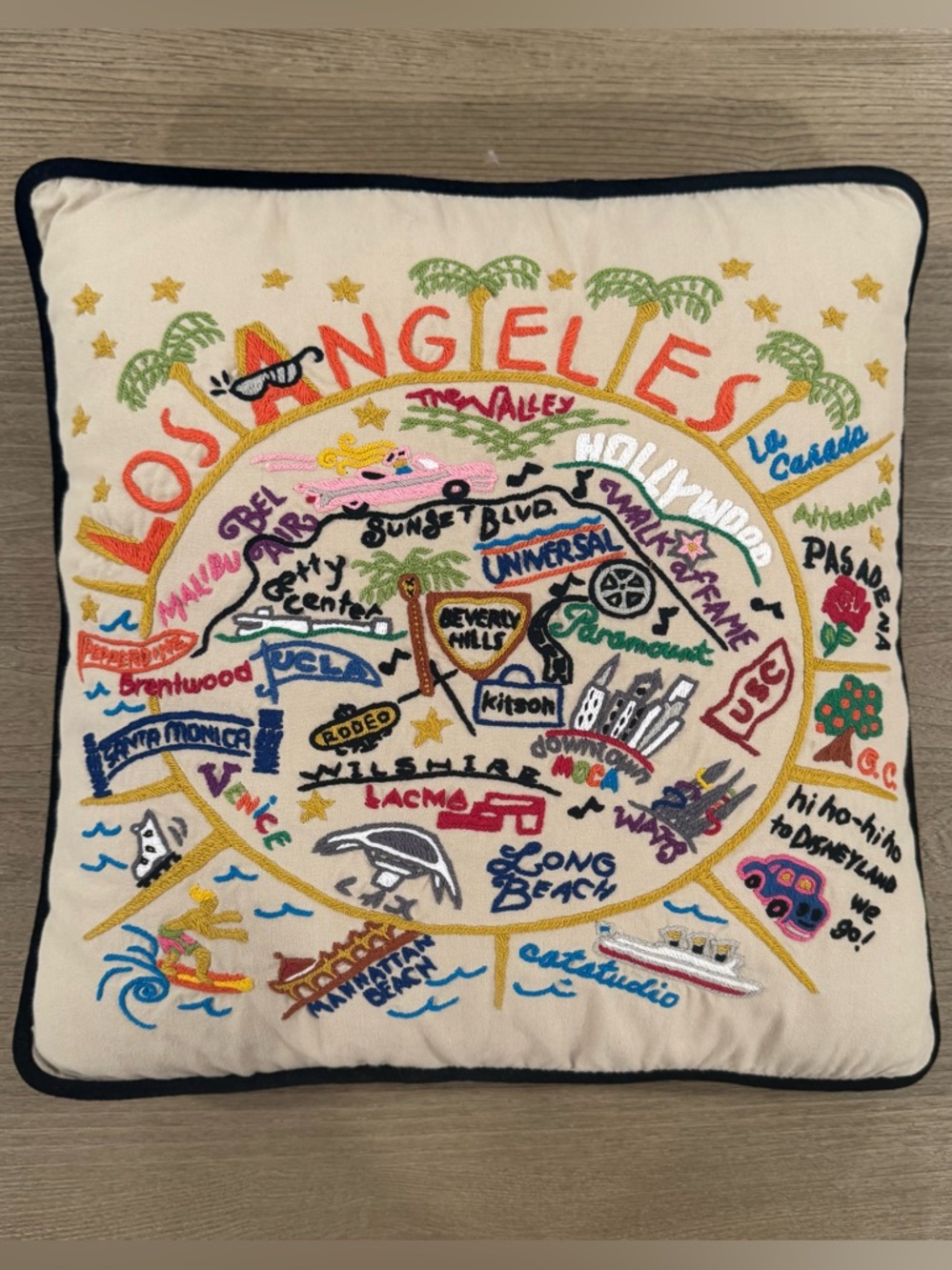 Catstudio // Los Angeles Hand-Embroidered Pillow